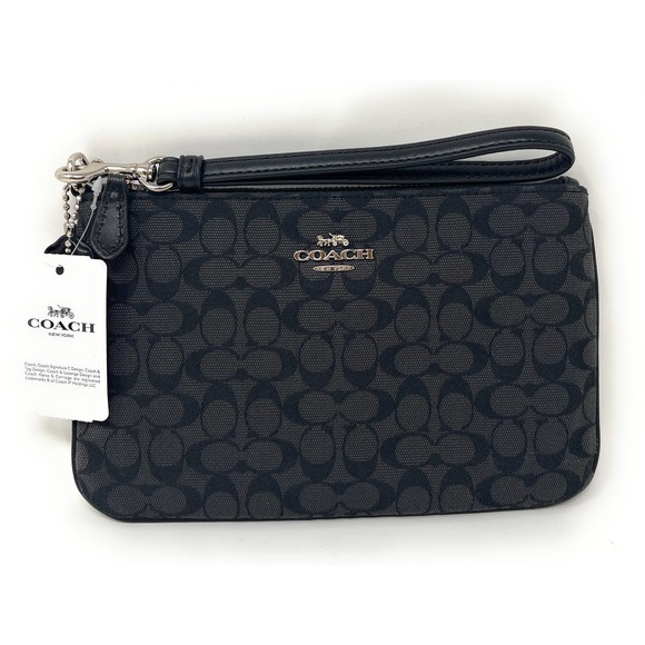Coach Handbags - COACH Signature Jacquard Small Wristlet NWT